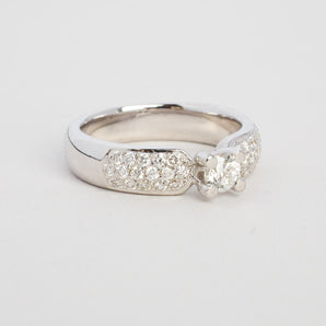 Nuran Ring with diamond (0.26 ct) in 14K White gold size 5¾ - 6