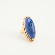 Ring with and lapiz lazuli in 14K Gold size 6½ | Real Genuine Gold