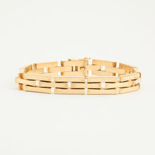 Block Bracelet in 14K Gold, 7.48 inches | Vintage Solid Gold