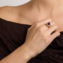 Ring with and amethyst in 14K Gold size 6 - 6½ | Real Genuine Gold