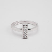 Ring with diamond (0.075 ct) in 14K White gold size 6¾ | Solid Gold
