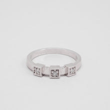 Ring with diamond (0.045 ct) in 14K White gold size 6¾ | Vintage