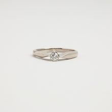 Solitaire Diamond Ring, Dainty 0.12 CTW, 14K White Gold, Six-Prong Setting, Size 5, Minimalist Engagement Jewelry