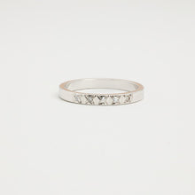 Contemporary 14K White Gold Diamond Eternity Band, Channel Set 0.01 CT, Alliance Wedding Ring, Slim Polished Stackable Band, Size 5¾