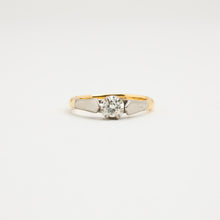 Timeless Solitaire Diamond Engagement Ring, Two-Tone 14K Yellow & White Gold, 0.21 ct, Prong-Set, Size 6¾, Minimalist Bridal Jewelry