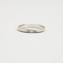 Modern Minimalist 14K White Gold Solitaire Diamond Ring, 0.02 CT Round Diamond, Size 4, Delicate Prong Setting, Polished Band