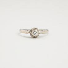 Vintage 14K White Gold Solitaire Diamond Ring, 0.17 CT Round Brilliant, Prong Set, Size 7¼, Estate Jewelry