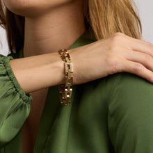 Block Bracelet in 14K Gold, 7.48 inches | Real Genuine Gold | Fine