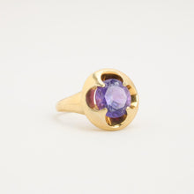 Ring with and synthetic sapphire in 14K Gold size 6 - 6½ | Real