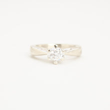 Ring with diamond (0.44 ct) in 14K White gold size 5¾ | Solid Gold