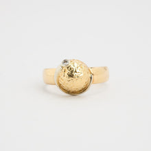 Ring with diamond (0.03 ct) in 14K Gold and white gold size 7¾ - 8