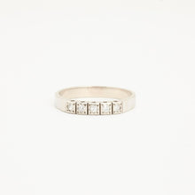 Ring with diamond (0.03 ct) in 14K White gold size 7¼ | Real Genuine