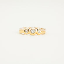 Ring with diamond (0.26 ct) in 18K Gold and white gold size 6