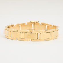 Block Bracelet in 14K Gold, 7.28 inches | Vintage Solid Gold | Fine