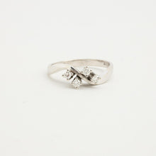 Ring with diamond (0.1 ct) in 14K White gold size 6½ - 6¾ | Vintage