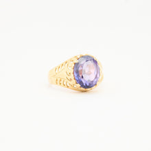 Ring with and synthetic sapphire in 18K Gold size 8 - 8½ | Vintage