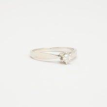Ring with diamond (0.16 ct) in 14K White gold size 7¾ - 8 | Solid