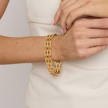 Block Bracelet in 14K Gold, 7.48 inches | Solid Gold | Fine Jewelry
