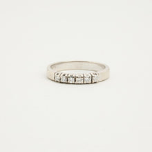 Contemporary Minimalist Channel Set Diamond Eternity Band, 14K White Gold, 0.12 CTW Round Diamonds, Dainty Stackable Wedding Ring, Size 4½