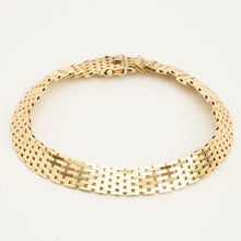 Brick Bracelet in 14K Gold, 7.87 inches | Vintage Solid Gold | Fine