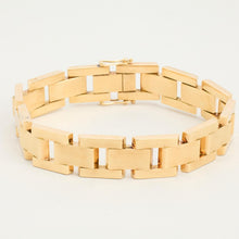 Block Bracelet in 14K Gold, 7.48 inches | Real Genuine Gold