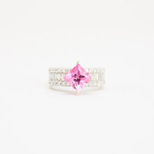 Ring with and tourmalinewith diamond (0.95 ct) in 18K White gold