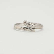 Ring with diamond (0.08 ct) in 14K White gold size 8½ | Solid Gold