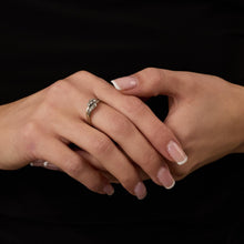 Ring with diamond (0.09 ct) in 14K White gold size 6¾ | Solid Gold