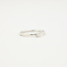 Ring with diamond (0.16 ct) in 14K White gold size 8½ | Vintage