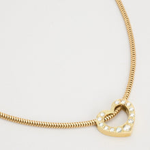 Heart Snake chain Necklace with diamond (0.23 ct) in 14K Gold, 16.14