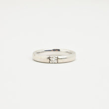 Ring with diamond (0.11 ct) in 14K White gold size 7¾ - 8 | Real