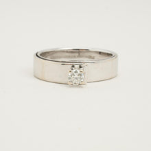 Ring with diamond (0.025 ct) in 18K White gold size 6¾ | Real