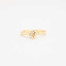Pandora Heart Shaped Diamond Ring, 0.07 CT, 14K Gold, Classic Solitaire, Size 6, Elegant Romance Jewelry