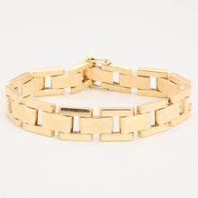 Block Bracelet in 14K Gold, 7.28 inches | Real Genuine Gold | Premium