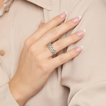 Ring with diamond (0.39 ct) in 18K White gold size 5¾ | Solid Gold