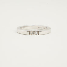 Ring with diamond (0.06 ct) in 14K White gold size 7¼ - 7¾ | Solid