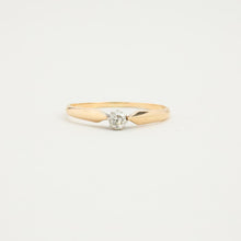 Classic Solitaire Diamond Engagement Ring, 0.1 CT Round Diamond, Solid 14K Yellow Gold Band, Polished Prong Setting, Size 6, Dainty Bridal Jewelry