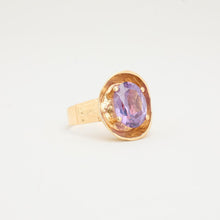Ring with and synthetic sapphire in 14K Gold size 5 | Real Genuine