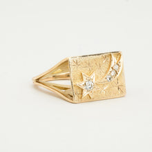 Ring with diamond (0.13 ct) in 14K Gold size 5¼ - 5¾ | Vintage Solid