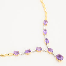 Necklace with and amethystwith diamond (0.33 ct) in 18K Gold, 18.11