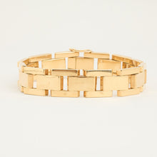 Block Bracelet in 14K Gold, 7.28 inches | Vintage Solid Gold