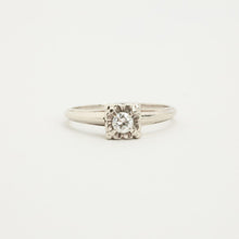 Ring with diamond (0.14 ct) in 14K White gold size 6¾ | Real Genuine