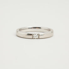 Ring with diamond (0.06 ct) in 14K White gold size 7¼ | Vintage