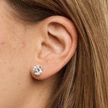 Vintage Inspired 14K White Gold Earrings, 0.39 Inch Classic Solid Gold, Timeless Elegance Jewelry