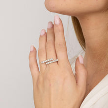 Ring with diamond (0.07 ct) in 18K White gold size 5¼ | Solid Gold