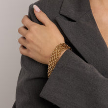 X-link Bracelet in 14K Gold, 7.87 inches | Vintage Solid Gold