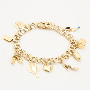 Heart Bismarck Bracelet in 8K Gold, 7.87 inches | Vintage Solid Gold