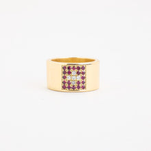 Ring with and rubywith diamond (0.05 ct) in 14K Gold size 6½ - 6