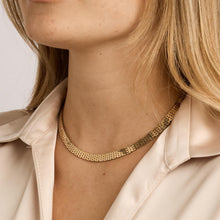 Brick Necklace in 14K Gold, 15.35 inches | Real Genuine Gold