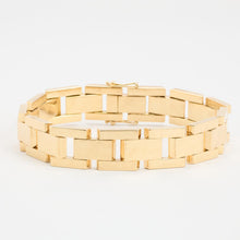 Block Bracelet in 14K Gold, 7.87 inches | Real Genuine Gold | Quality